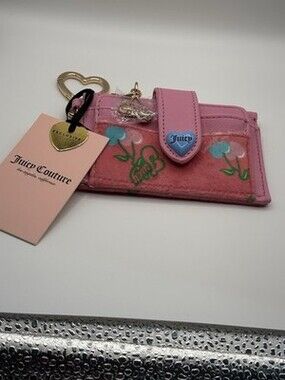 Juicy Couture Pink Lemonade Multi Retro Juicy Cherry Tab Elongated Card Case